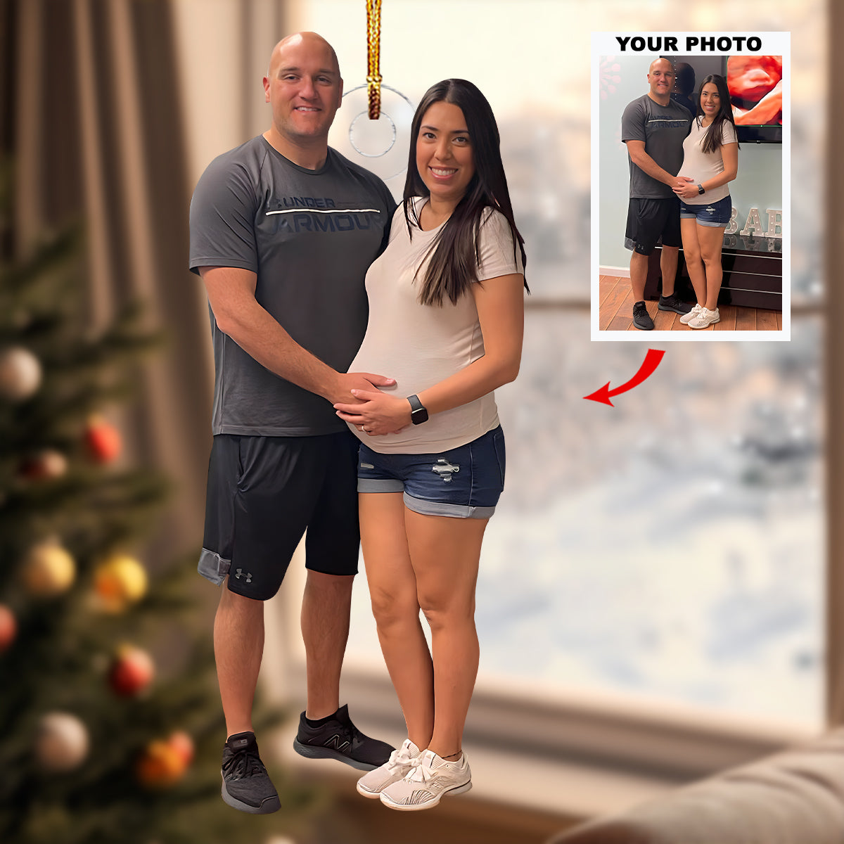 Everlasting Love Personalized Photo Mica Ornament Christmas Gift For Family Members Ba