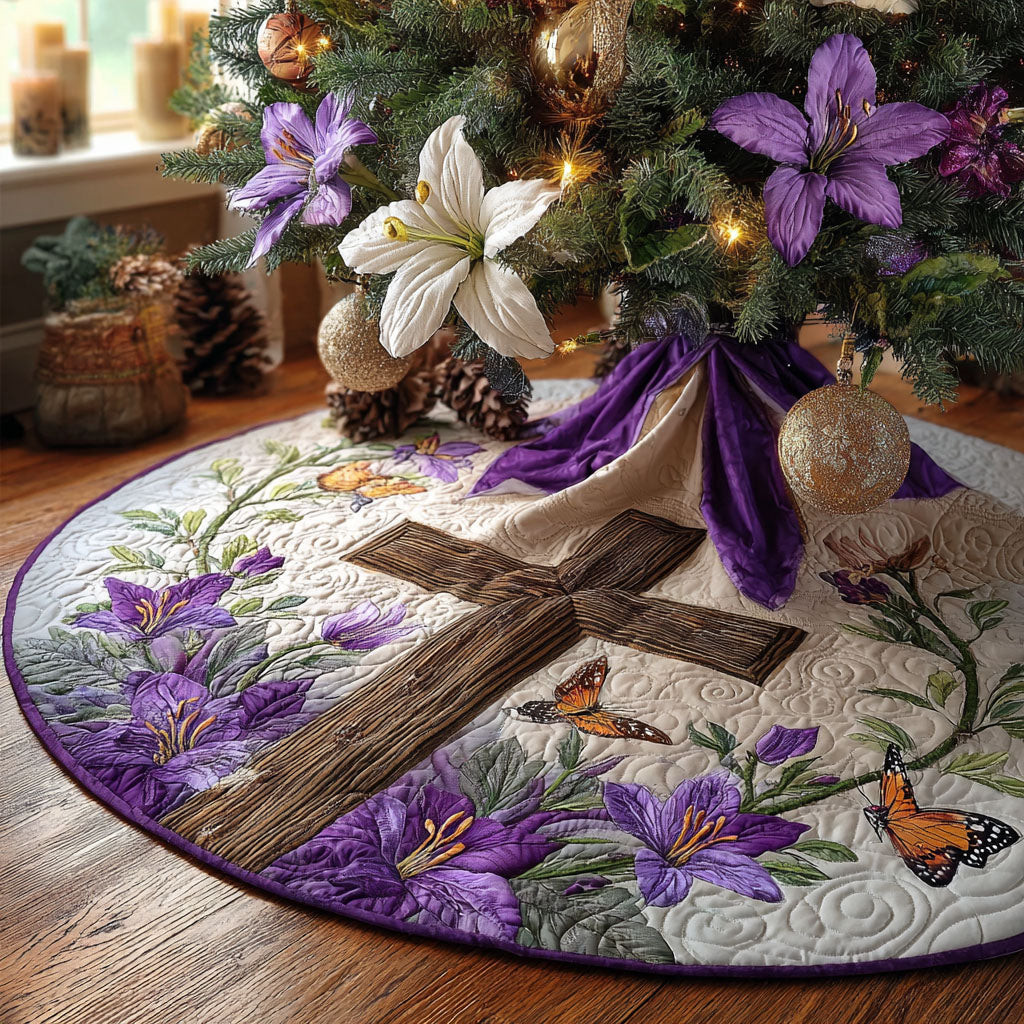 Everlight Grace Christmas Quilted Tree Skirt Christmas Tree Skirt Christian Xmas Gift