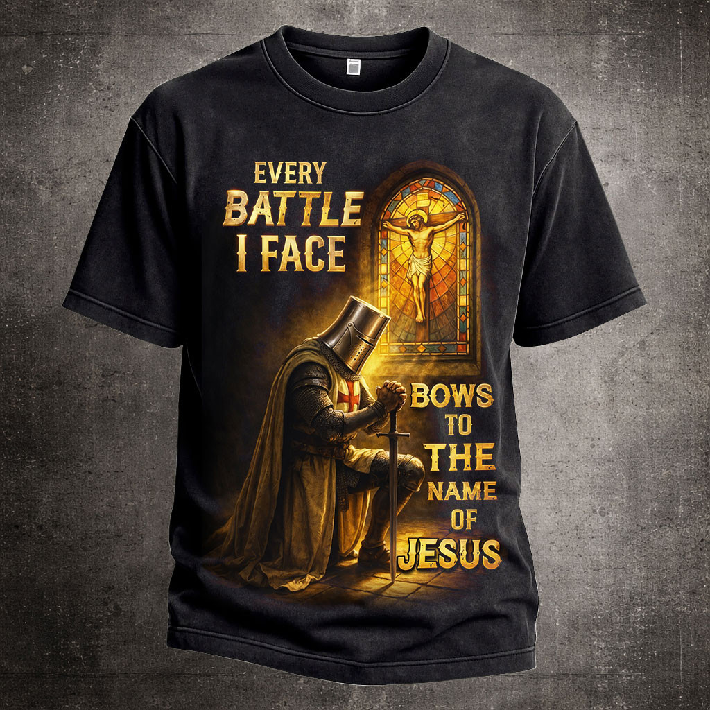 Every Battle I Face Faith T-Shirt The Name Of Jesus Shirt Christian Gift Ideas