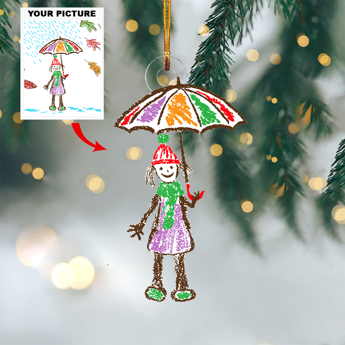 Every Child Is An Artist Personalized Custom Photo Mica Ornament Christmas Gift For Ki