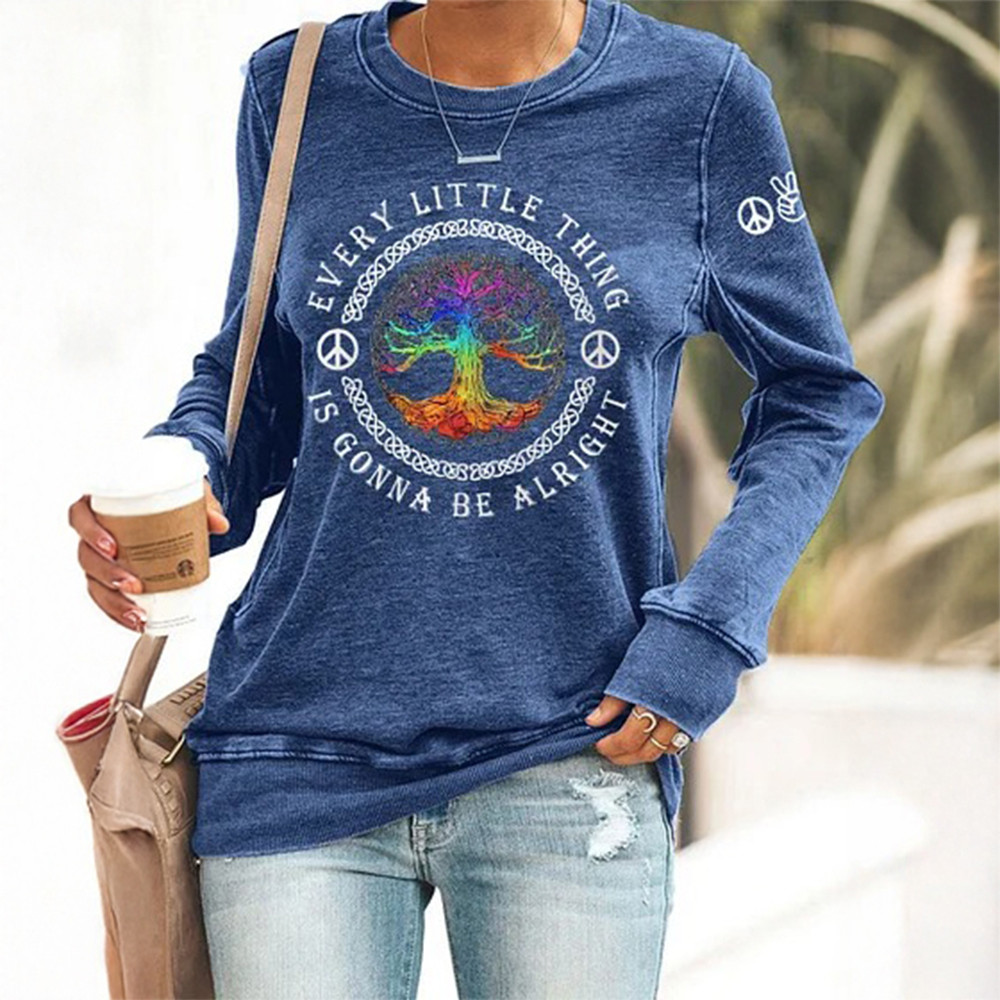 Every Little Thing Is Gonna Be Alright Hippie Sweatshirt Hippie Style Apparel Gift Idea For Wife