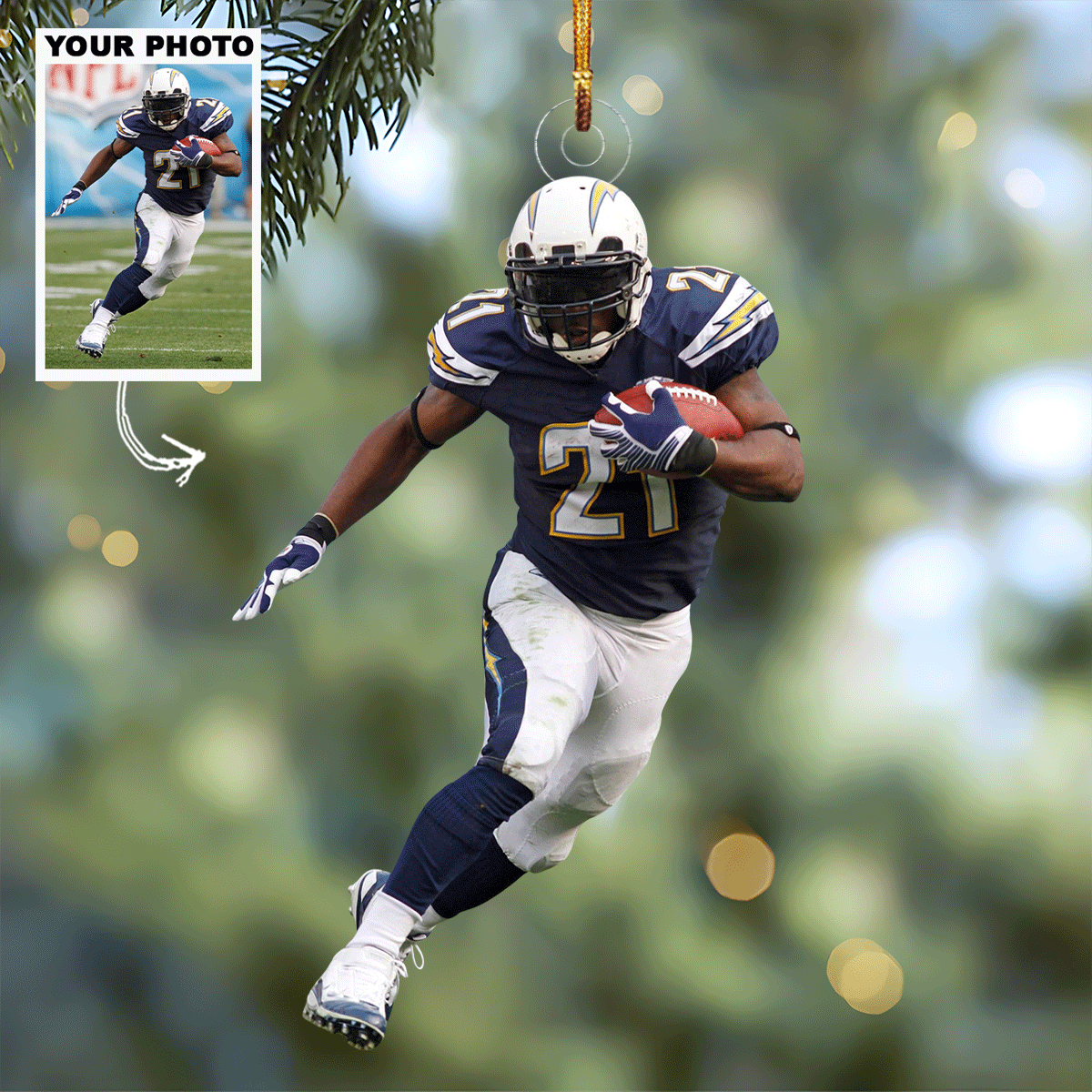 Every Yard Counts Personalized Photo Mica Ornament Christmas Gift For Football Lover 2