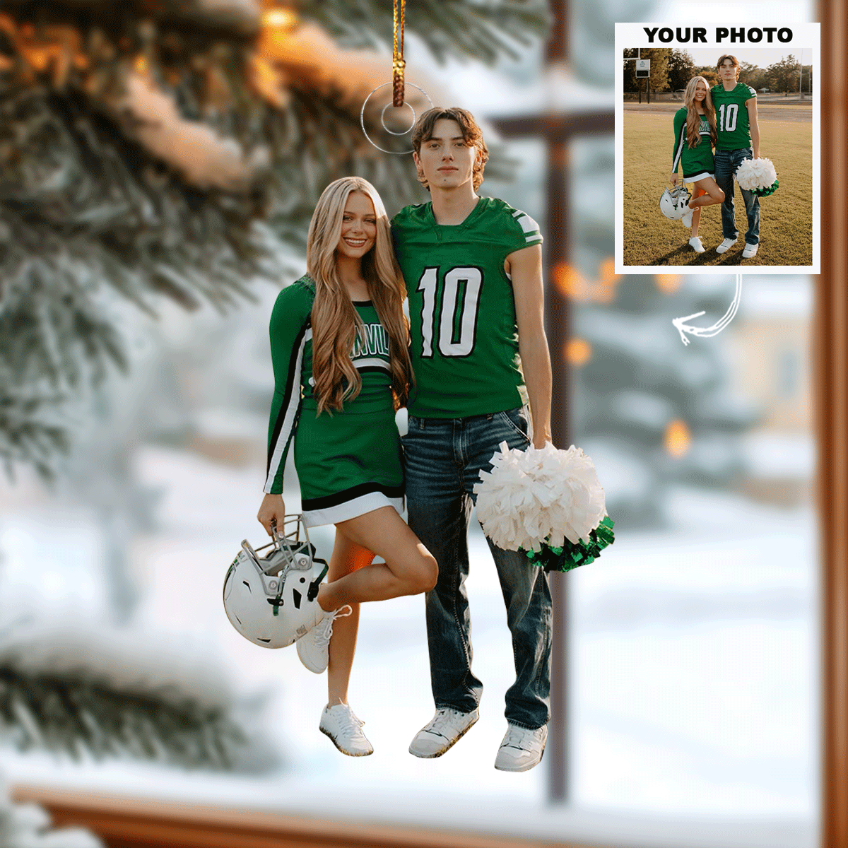 Every Yard Counts Personalized Photo Mica Ornament Christmas Gift For Football Lover