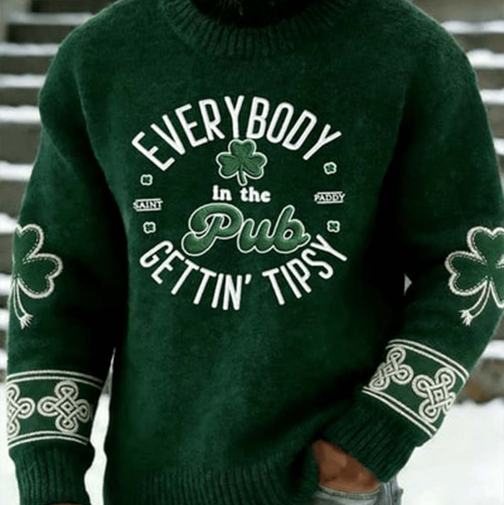 Everybody In The Pub Getting Tipsy Sweater St Patrick's Day 2026 Clothing Gift For Men