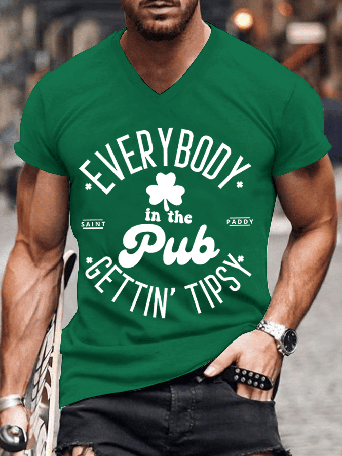 Everybody In The Pub V-Neck Shirt Saint Paddy Holiday Apparel Gift For Husband