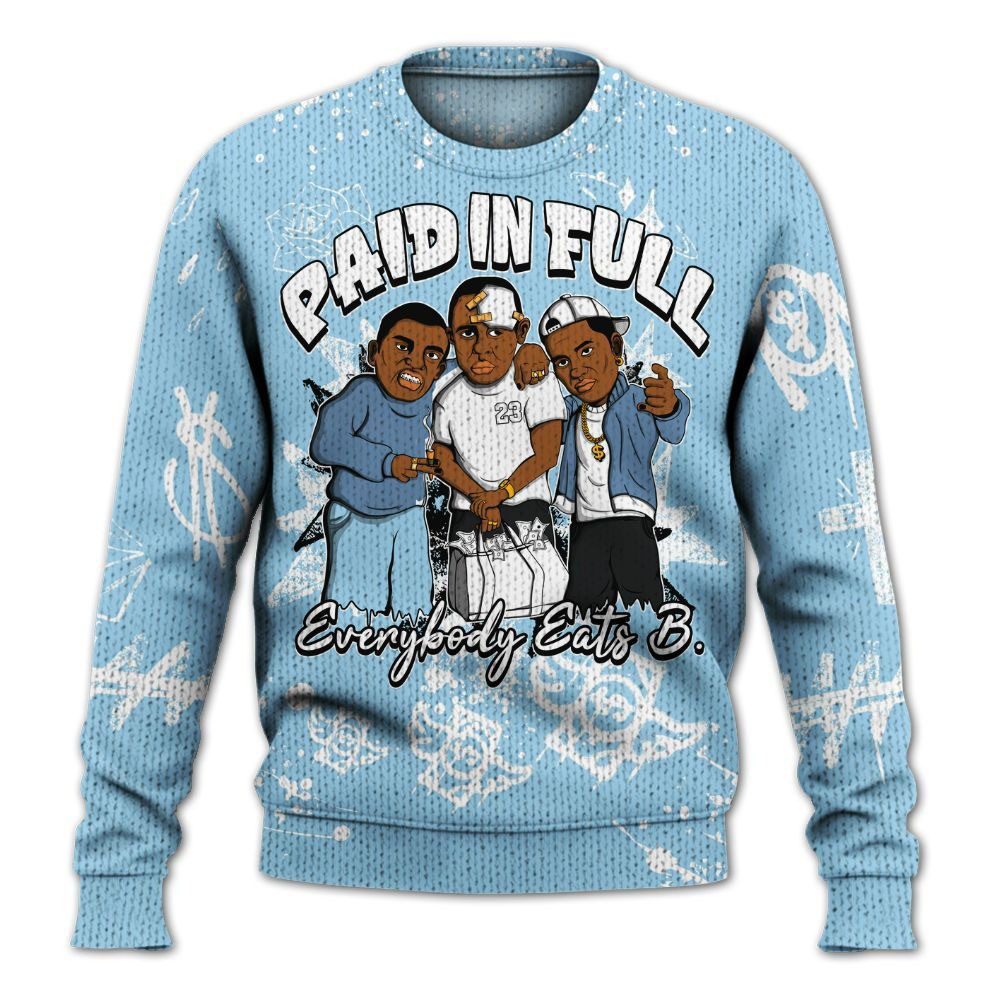 Everybody Paid In Full Crayon Knitted Legend Blue 11s Sweater