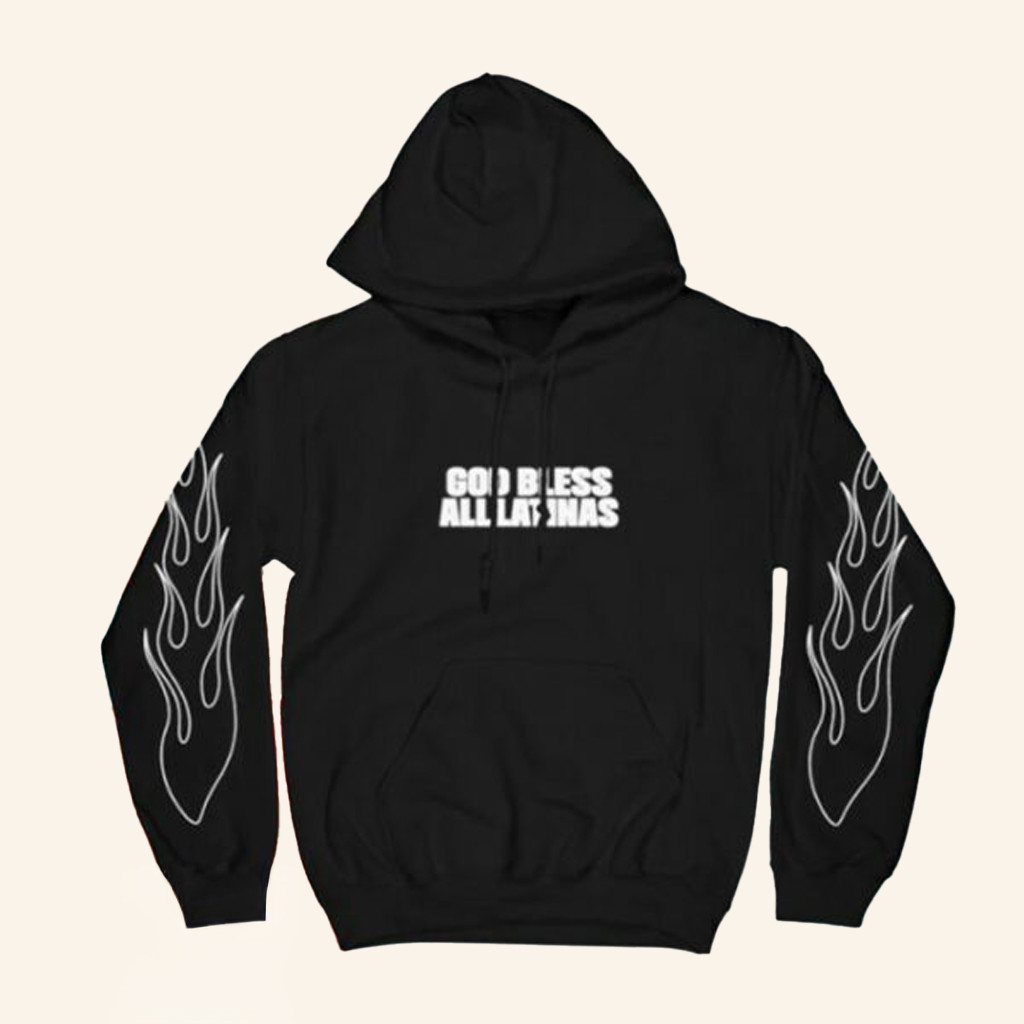 Everydaydays Merch God Bless All Latinas Flame Hoodie Gifts For Christian Everydaydays Merch God Bless All Latinas Flame Hoodie Gifts For Christian
