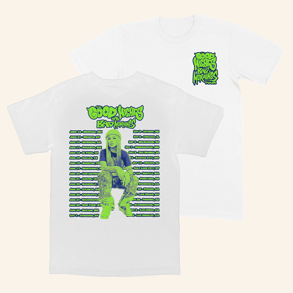 Everydaydays Merch The Good Nights And Bad Mornings Tour White T-Shirt Gifts For Music Lovers Everydaydays Merch The Good Nights And Bad Mornings Tour White T-Shirt Gifts For Music Lovers