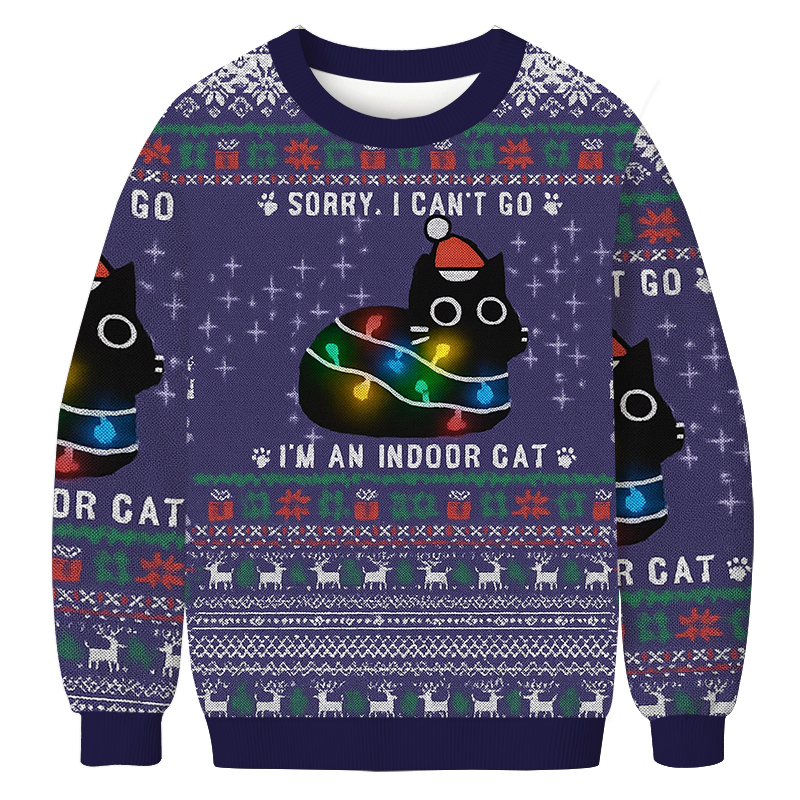 Everything Is Fine Funny Christmas Ugly Sweatshirt Holiday Season Gag Gift Top