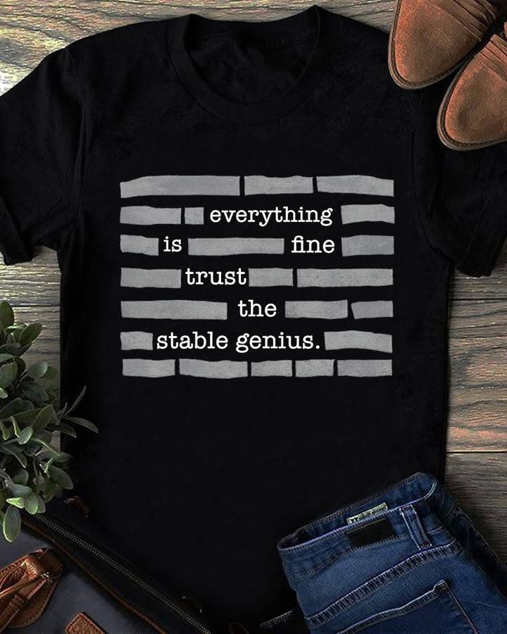 Everything Is Fine Trust T-Shirt The Stable Genius No Ice Clothing Patriotic Gift Ideas