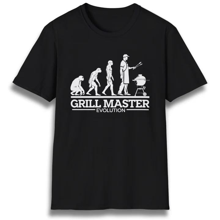 Evolution BBQ T Shirt Funny Pitmaster Barbecue Graphic Tees Vintage Shirt Gift For Dad