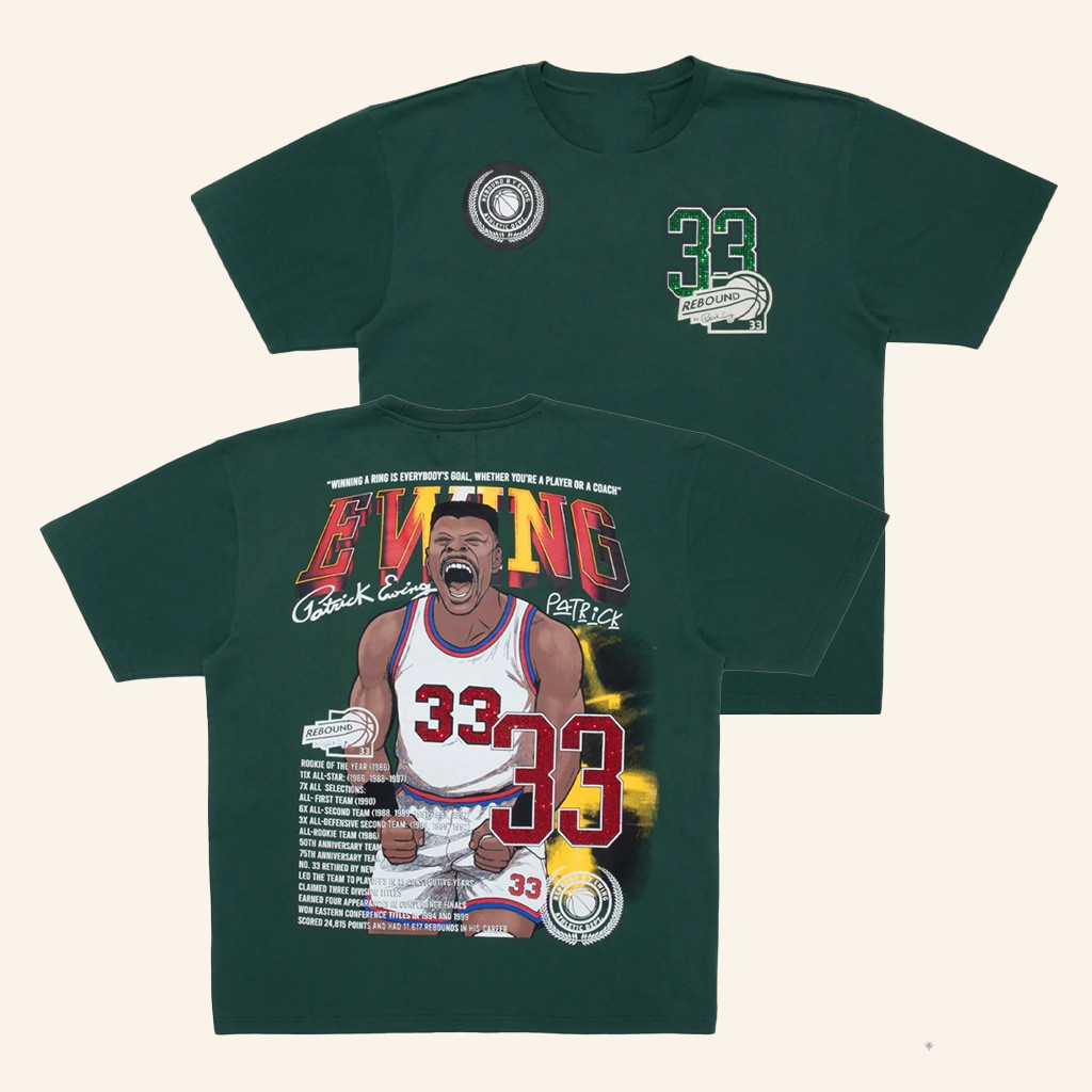 Ewing Athletics Merch Patrick Ewing 33 Illustrated T-Shirt Gifts For Basketball Lovers