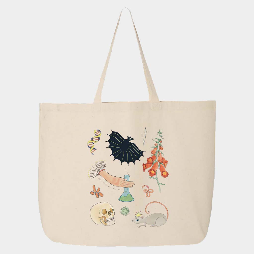 Exactly Right Merch This Podcast Will Kill You Science Storybook Tote Bag Gifts For BFF