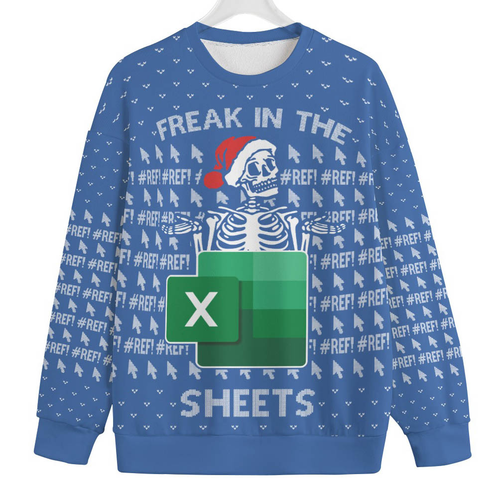 Excel Freak In The Sheets Mens Big And Tall Christmas Sweater Popular Holiday Gift Merch for Everyone