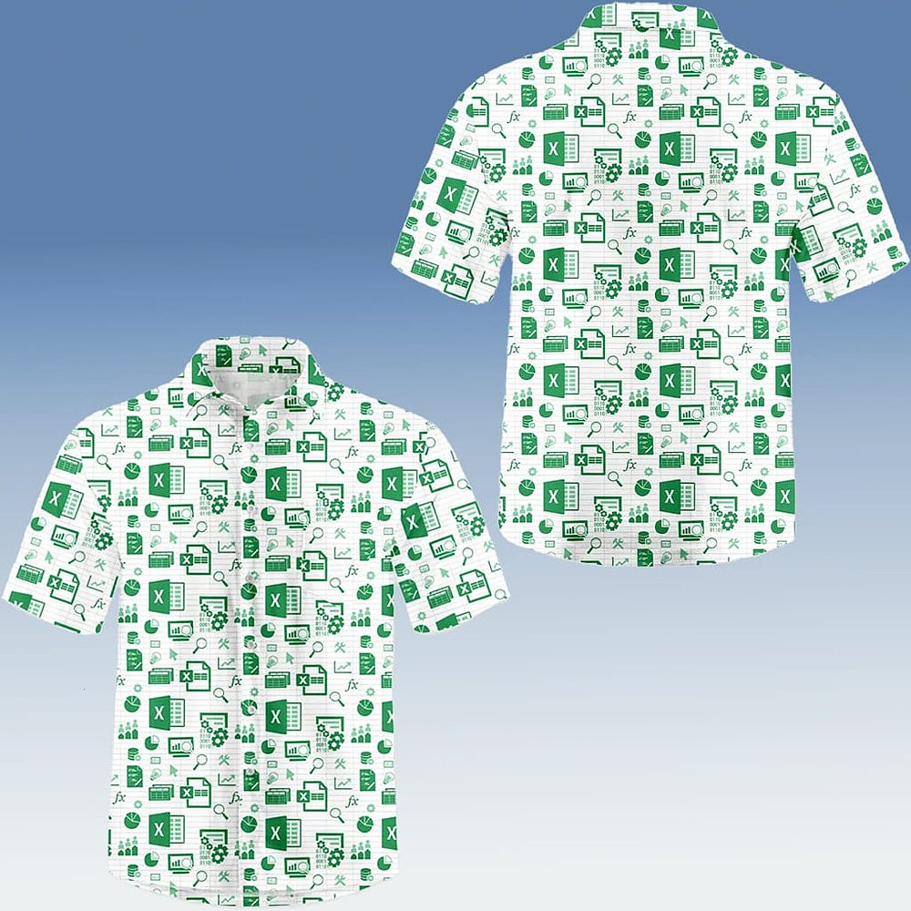 Excel Spreadsheet Hawaiian Shirt Funny Work Button Up Shirt Gifts For Him