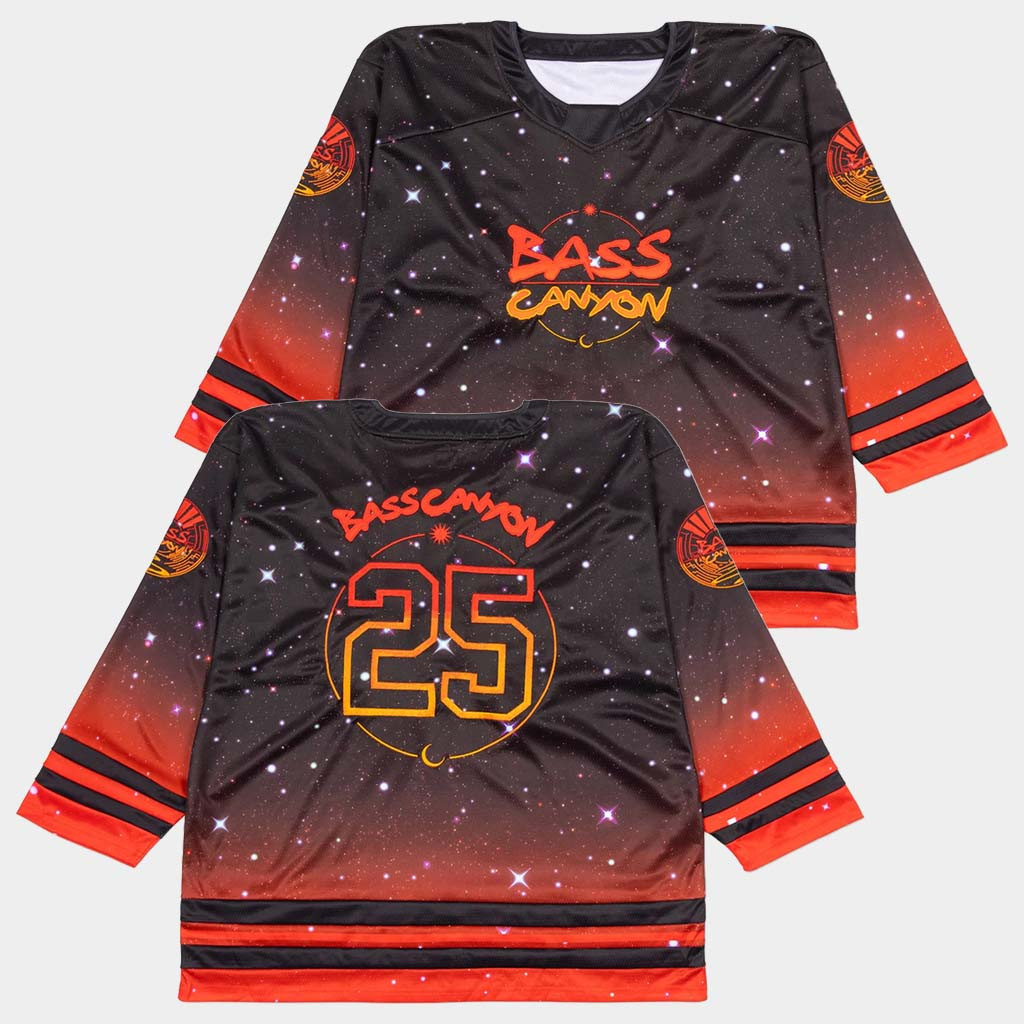 Excision Merch 25 Bass Canyon Hockey Jersey Red Orange Good Gifts For Brother