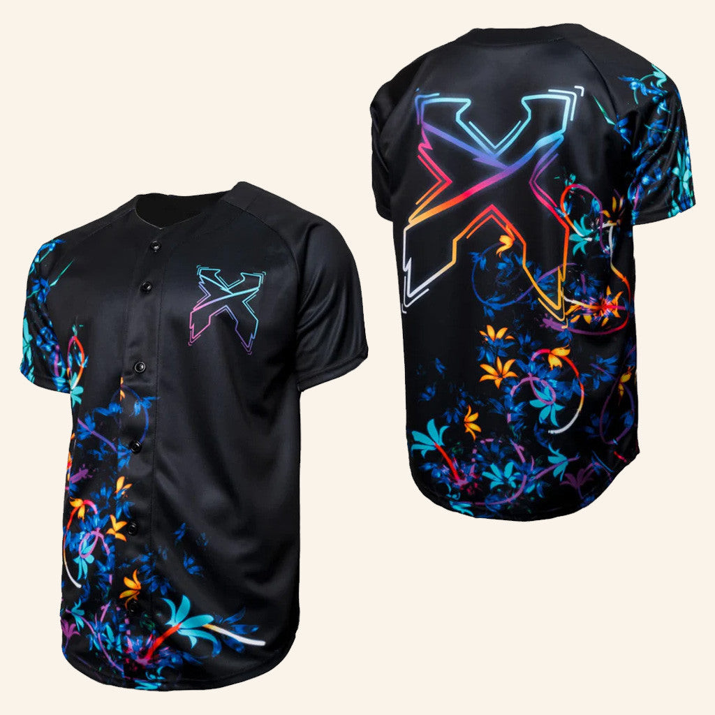 Excision Merch Excision Floral Baseball Jersey Black Gifts For Husband Excision Merch Excision Floral Baseball Jersey Black Gifts For Husband