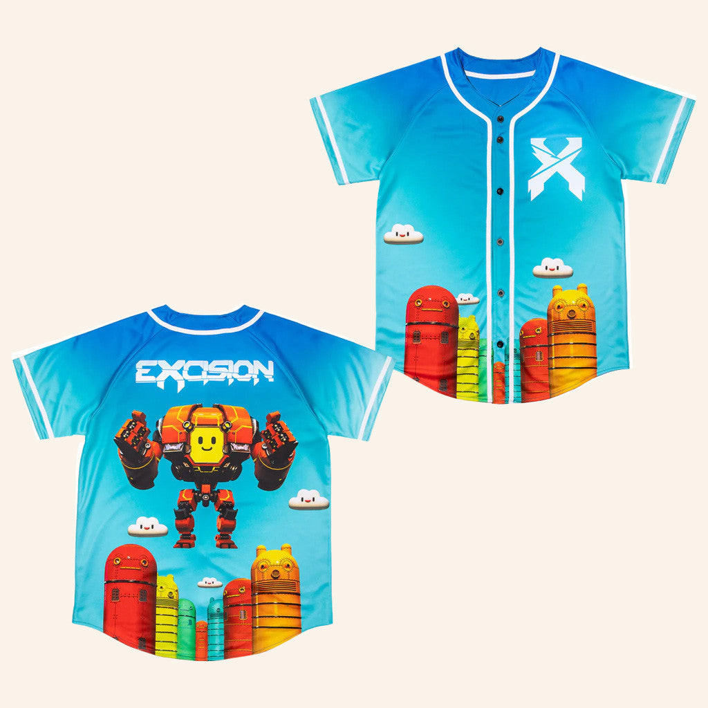 Excision Merch Home Robot Baseball Jersey Blue Present For Friends Excision Merch Home Robot Baseball Jersey Blue Present For Friends