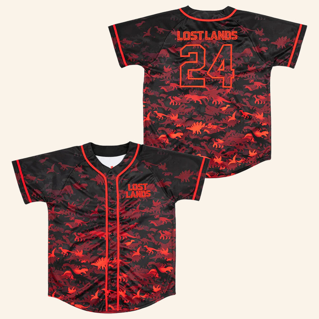 Excision Merch Lost Lands Red Dino Baseball Jersey Gifts For Him Excision Merch Lost Lands Red Dino Baseball Jersey Gifts For Him