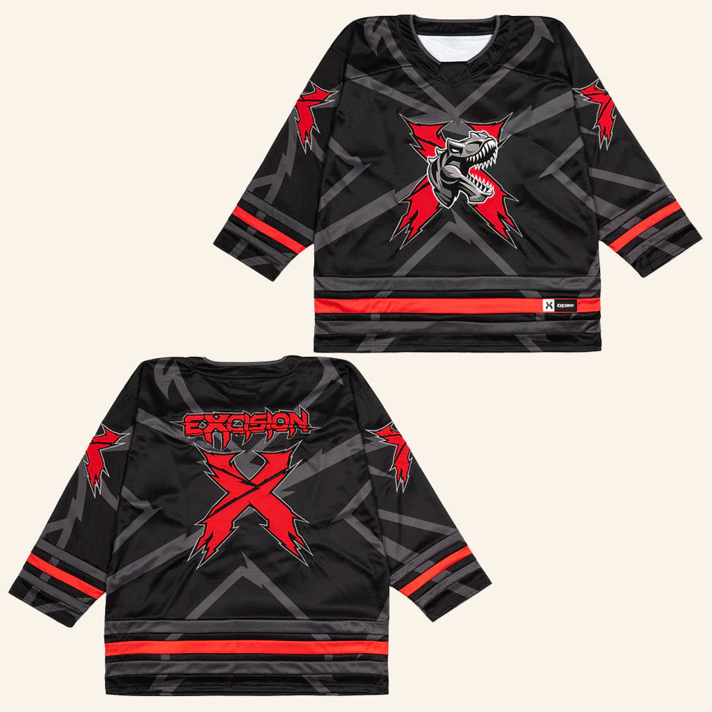 Excision Merch Red Black Hockey Jersey Present For Husband Excision Merch Red Black Hockey Jersey Present For Husband