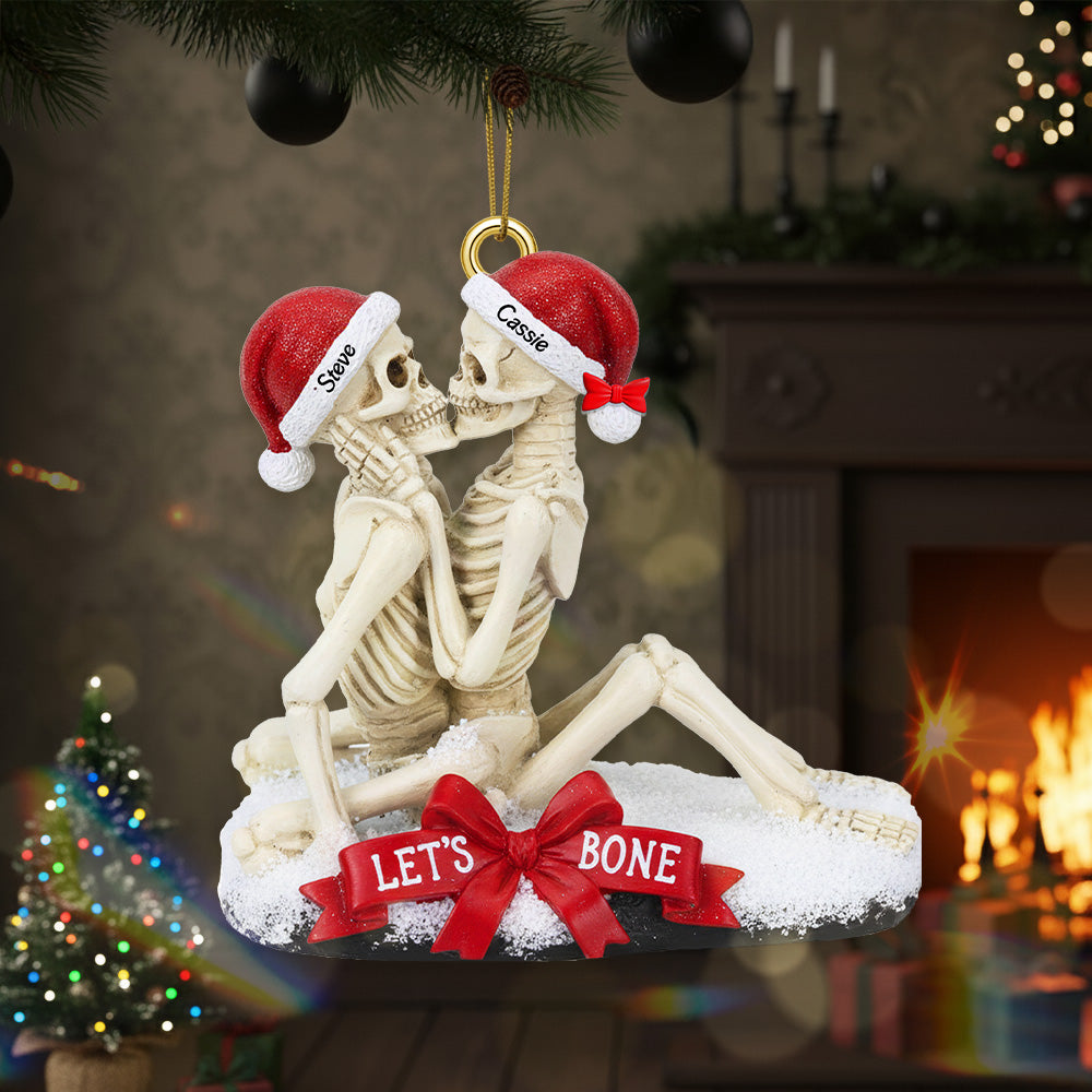 Excited Bone Couple Christmas Ornament, Personalized Gifts For Couple - Holiday Season Gift Idea Excited Bone Couple Christmas Ornament, Personalized Gifts For Couple - Holiday Season Gift Idea