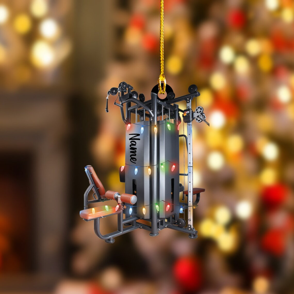 Exercise equipment Gym Christmas Ornament Gift for Dad Gift For Husband fitness Ornament Gym Family OrnamentGym lover Gift