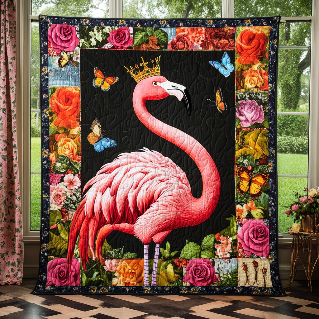 Exotic Flamingo Quilted Blanket Flamingo Gifts For Her