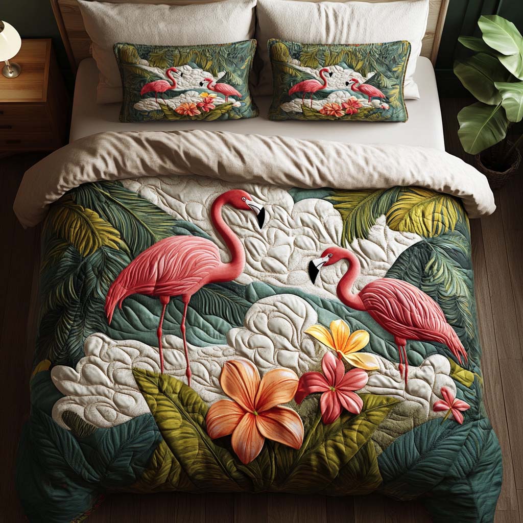 Exotic Haven Quilted Bedding Set Elegant Bedding Set Gift for Newlyweds