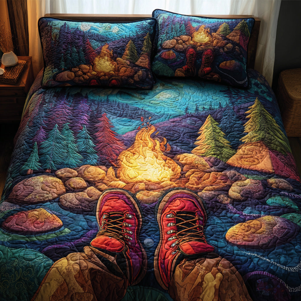 Explorer Dream Quilted Bedding Set Bedroom Decorations Gifts For Hikers And Campers