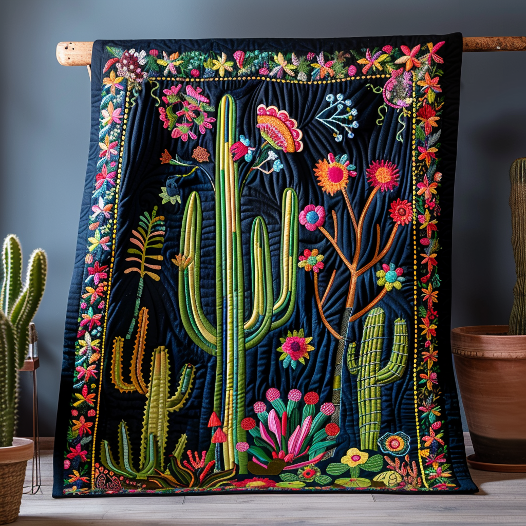 Exquisite Desert Cactus Quilted Blanket Cute Blankets For Bed