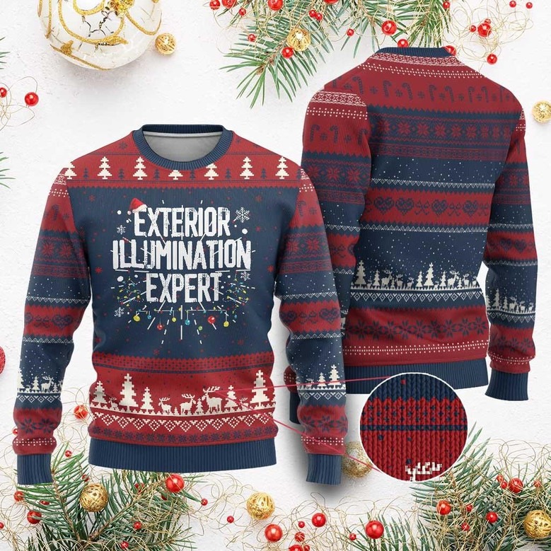 Exterior Illumination Expert Ugly Christmas Sweater Unique Xmas Holiday Sweater Gifts