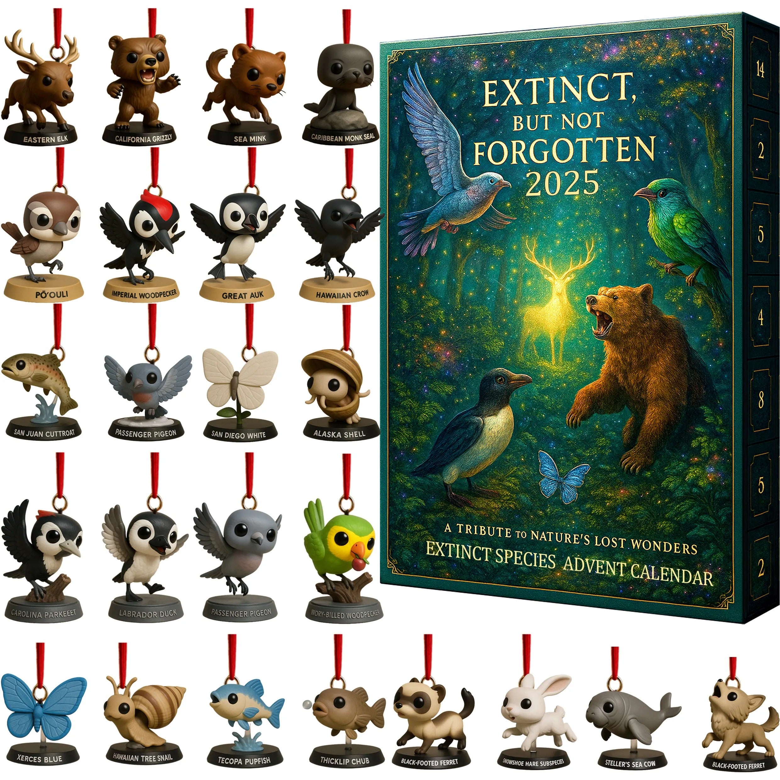 Extinct Species Advent Calendar 2025 Animal Advent Calendar Xmas Calendar Countdown Gifts