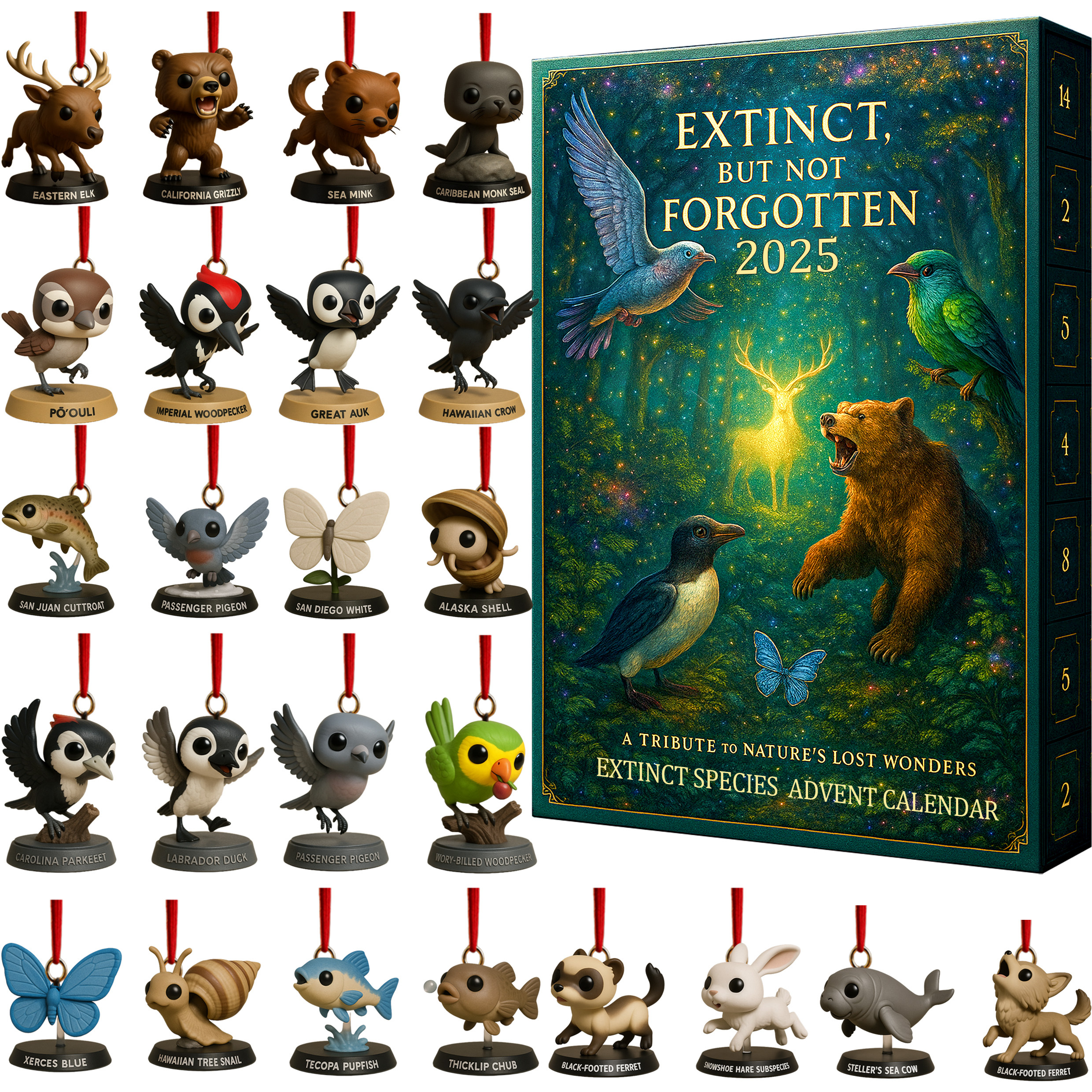 Extinct Species Advent Calendar 2025 Animal Themed Xmas Advent Calendar Animal Lover Gifts