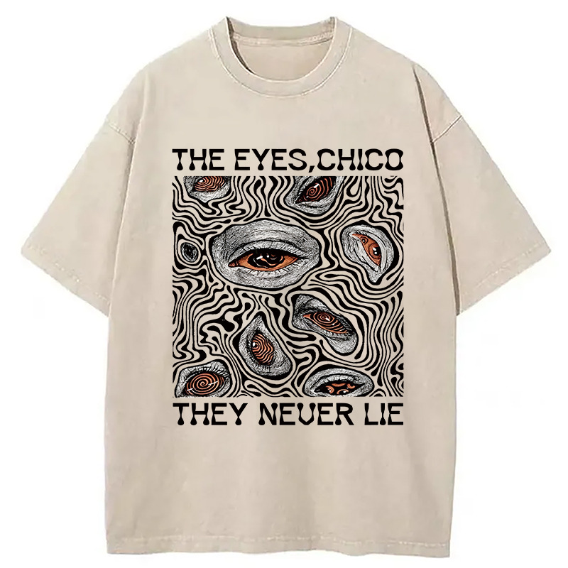 Eyes Don't Lie Washed T-Shirt Retro Humor Outfit Idea Gifts For Best Friend