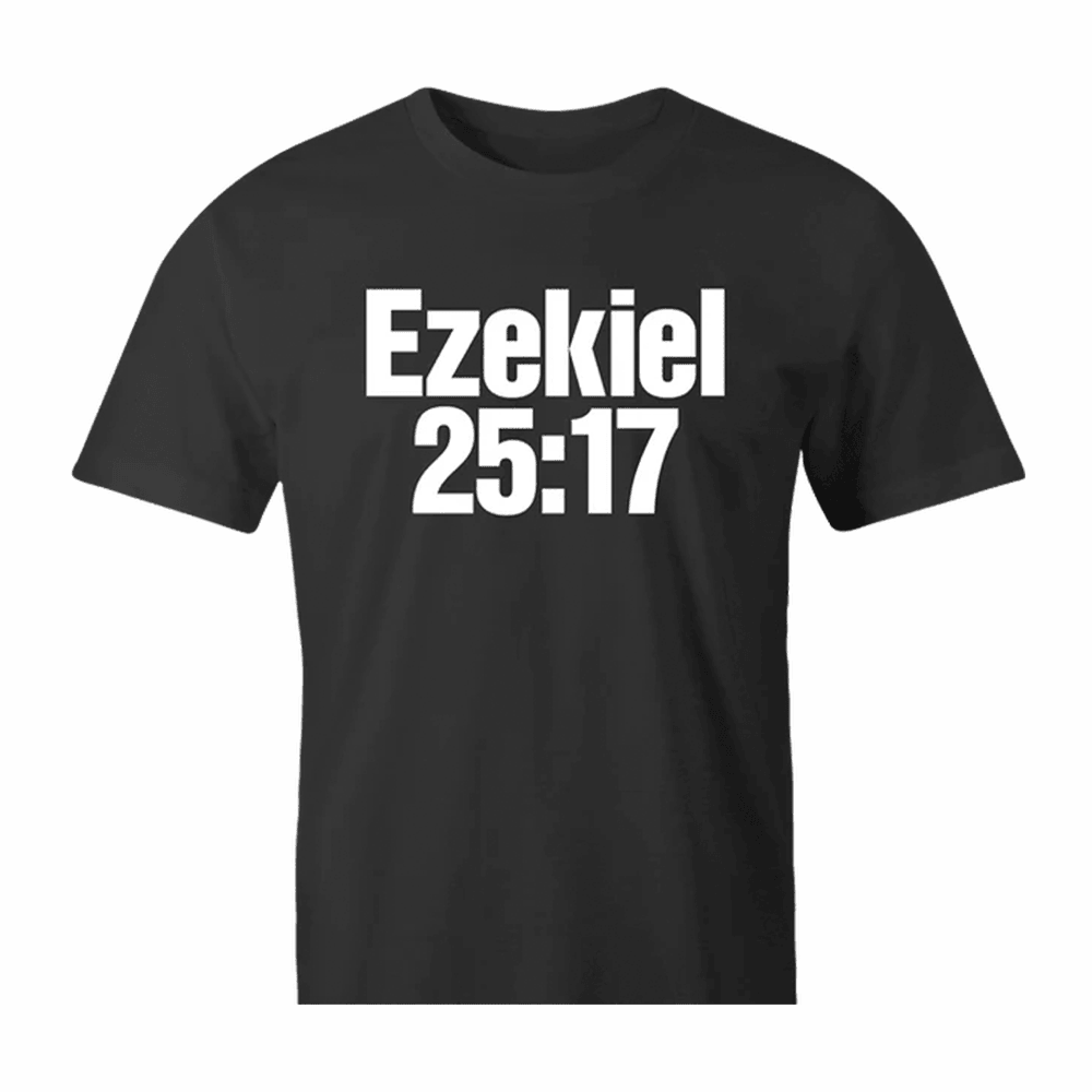 Ezekiel 25 17 Pulp Fiction T-Shirt Fake Bible Verse Pulp Fiction Merch Unique Gift For Husband