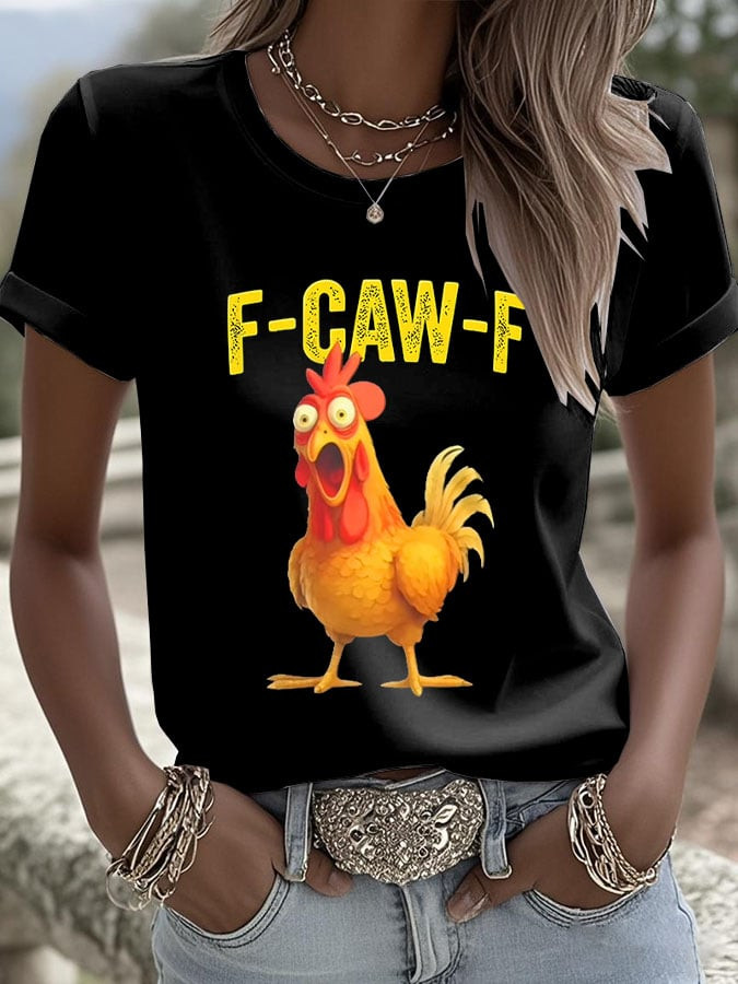 F-Caw-F Chicken Thanksgiving T-Shirt Cute Turkey Cartoon Merch Gift Ideas