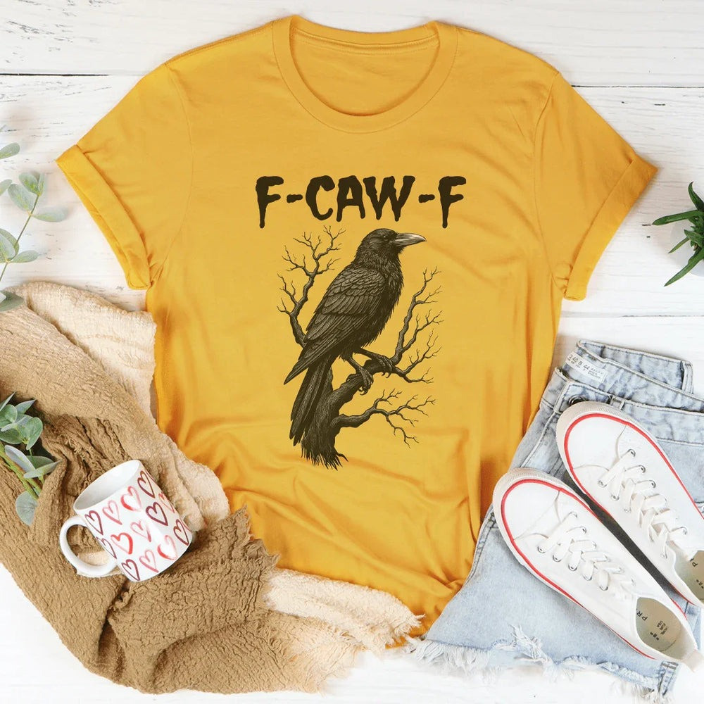 F-Caw-F Shirt Raven Meme Halloween Funny Tee Shirt Christmas Gifts For Humor Lovers