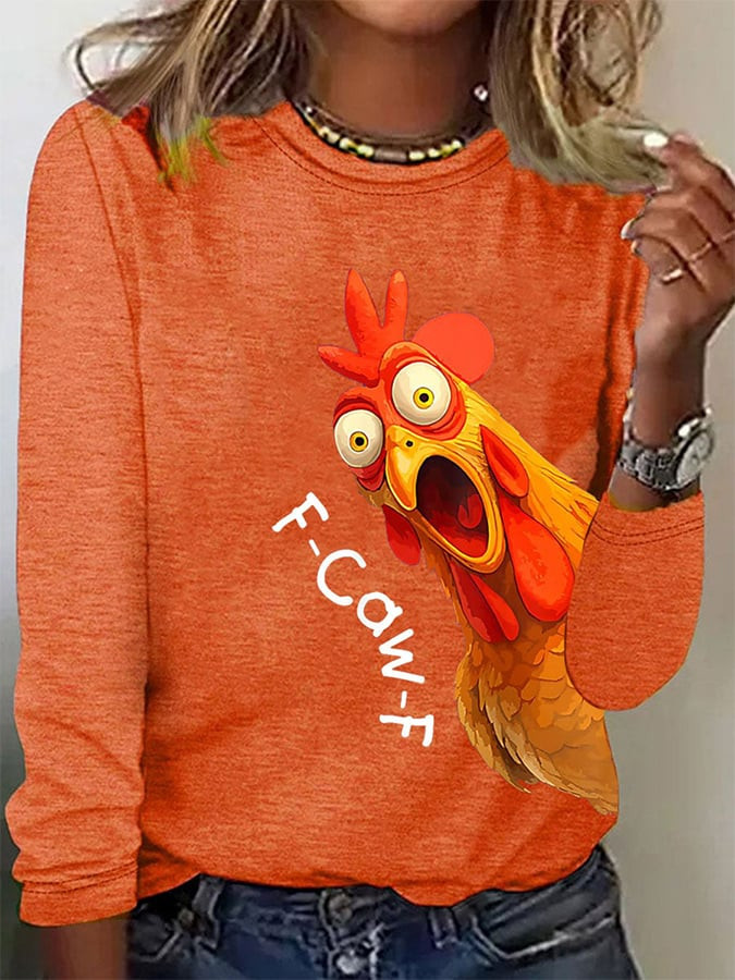 F-Caw-F Turkey Long Sleeve Shirt Cute Turkey Apparel Best Thanksgiving Gifts