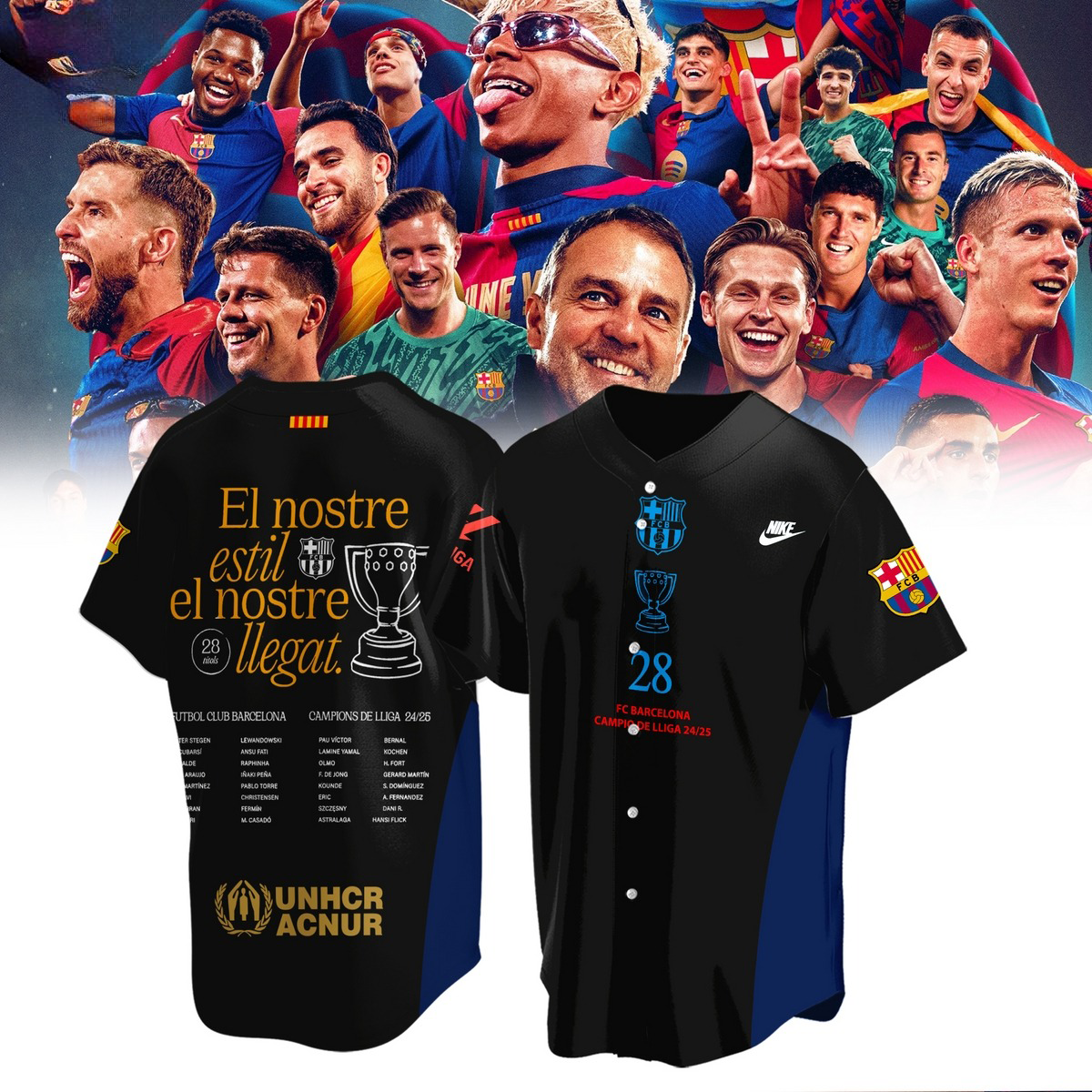 F.C Barcelona El Nostre Estil El Nostre Llegat La Liga 2025 Champions Baseball Jersey Unique Gifts For Soccer Fans