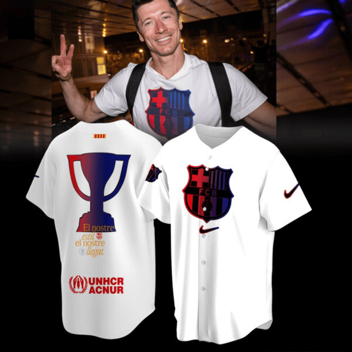 F.C Barcelona La Liga 2025 Champions Baseball Jersey Present Gifts For Soccer Fans