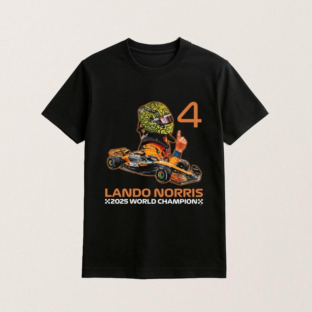 F1 Racing Lando Norris 2025 World Champion T-Shirt F1 Clothing Gifts For Lando Norris Lovers