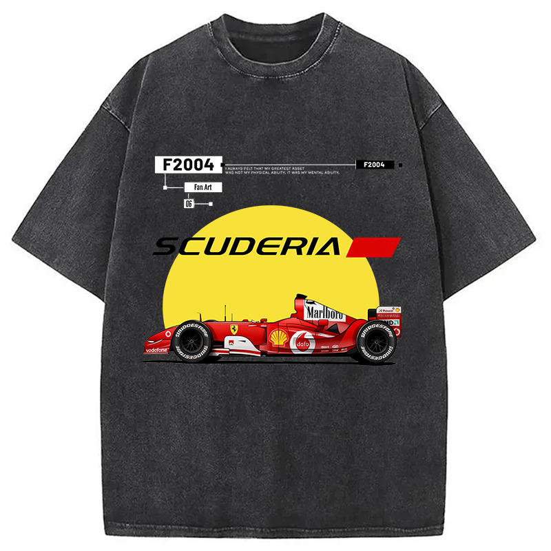 F2004 Fan Art Washed T-Shirt Cool Urban Street Style Shirt Gifts For Friends