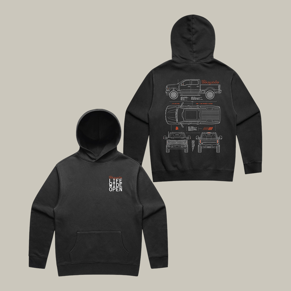 F350 Tech Spec CBoystv Hoodie Life Wide Open Apparel CBoystv Fan Gift