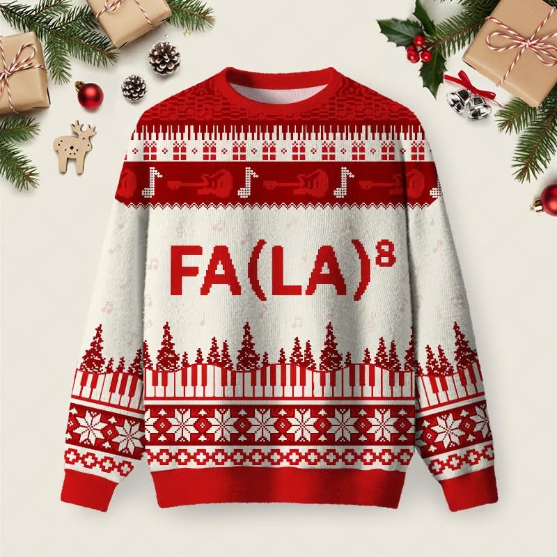 Fa La 8 Christmas Ugly Sweater Holiday Apparel Funny Music Jumper Xmas Gifts For Husband