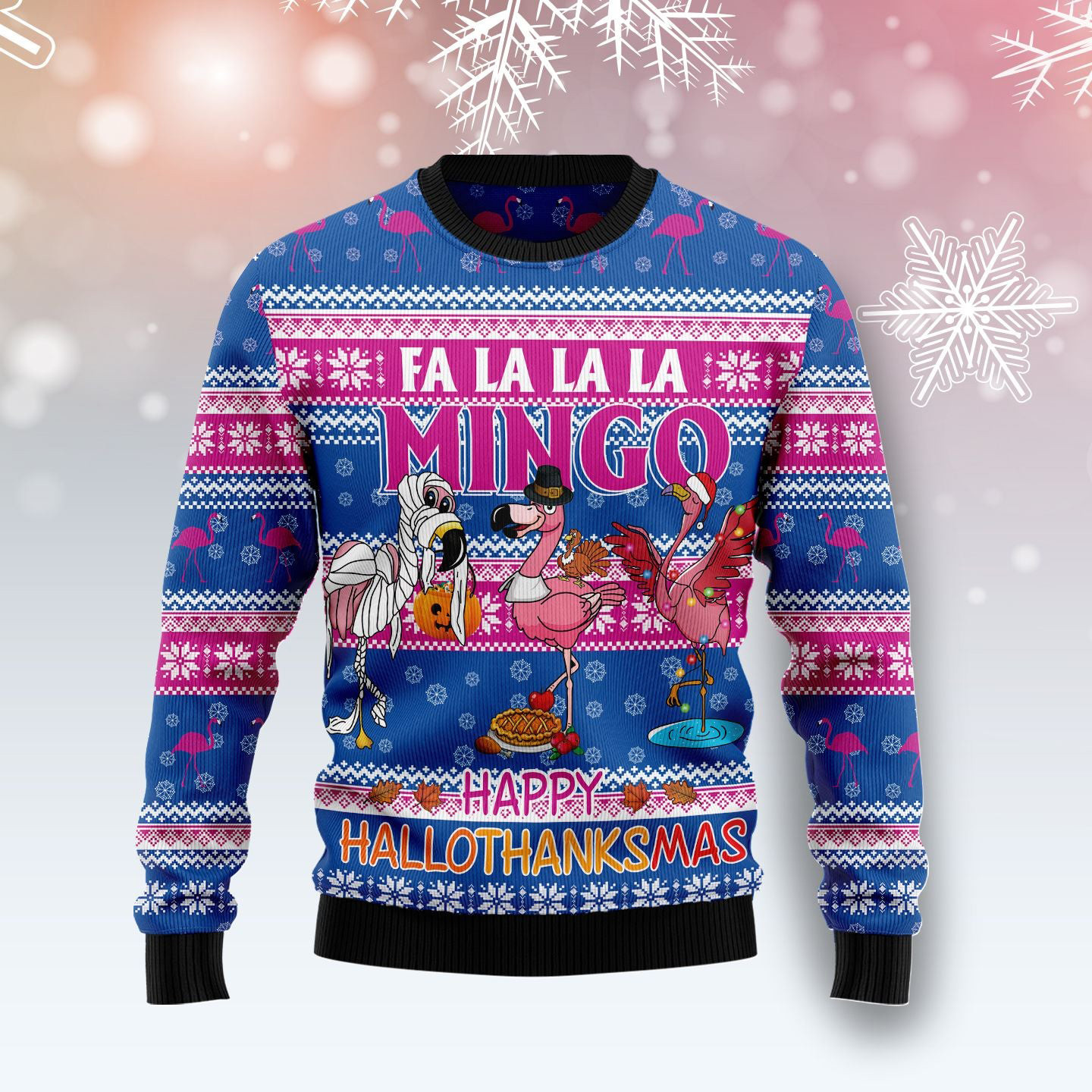 Fa La La La Mingo Ugly Christmas Sweater Cute Xmas Clothes Flamingo Gifts For Her