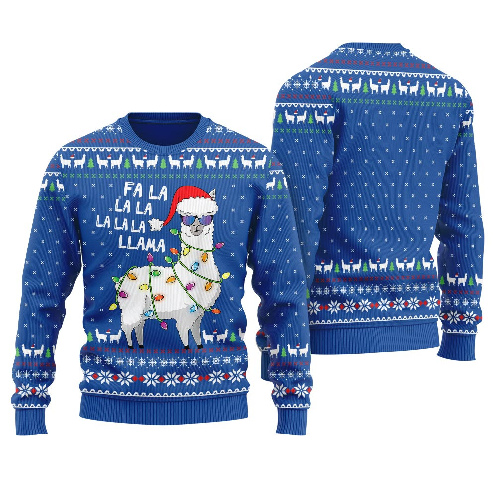 Fa La La Larma Mens Ugly Sweater Trendy Christmas Sweater for Winter Outfits