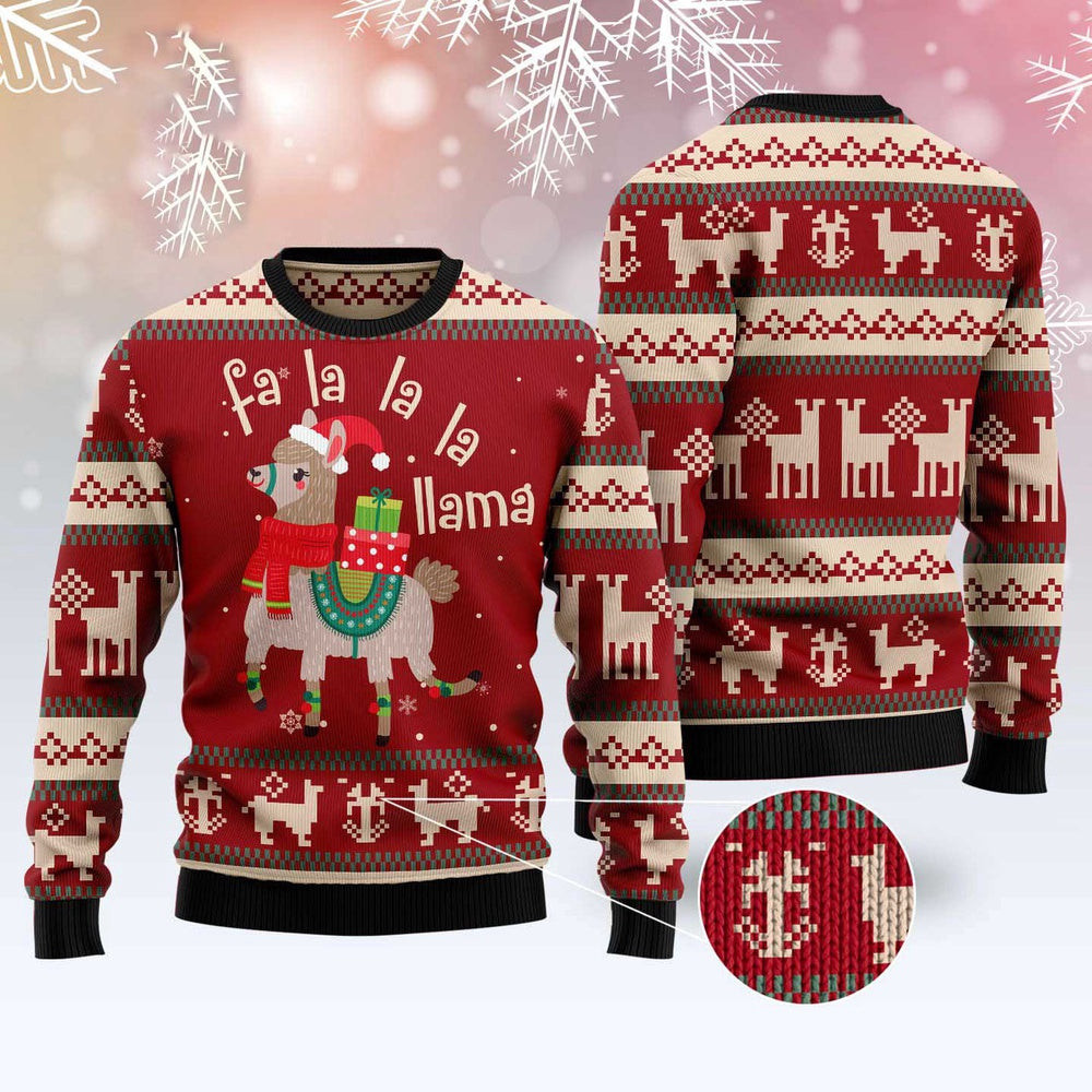 Fa Lalala Llama Ugly Christmas Sweater Funny Ugly Christmas Sweater Xmas Gifts