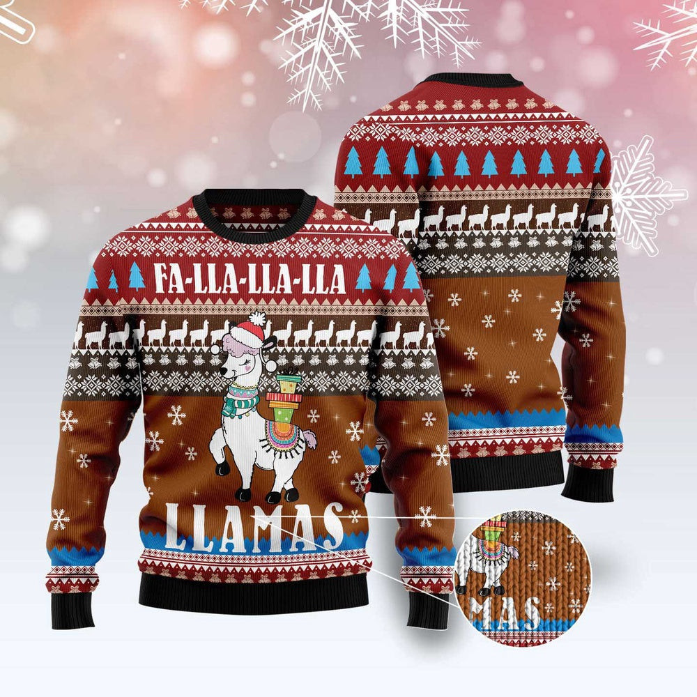 Fa Lla Lla Llamas Ugly Christmas Sweater Funny Ugly Christmas Sweater Xmas Gifts