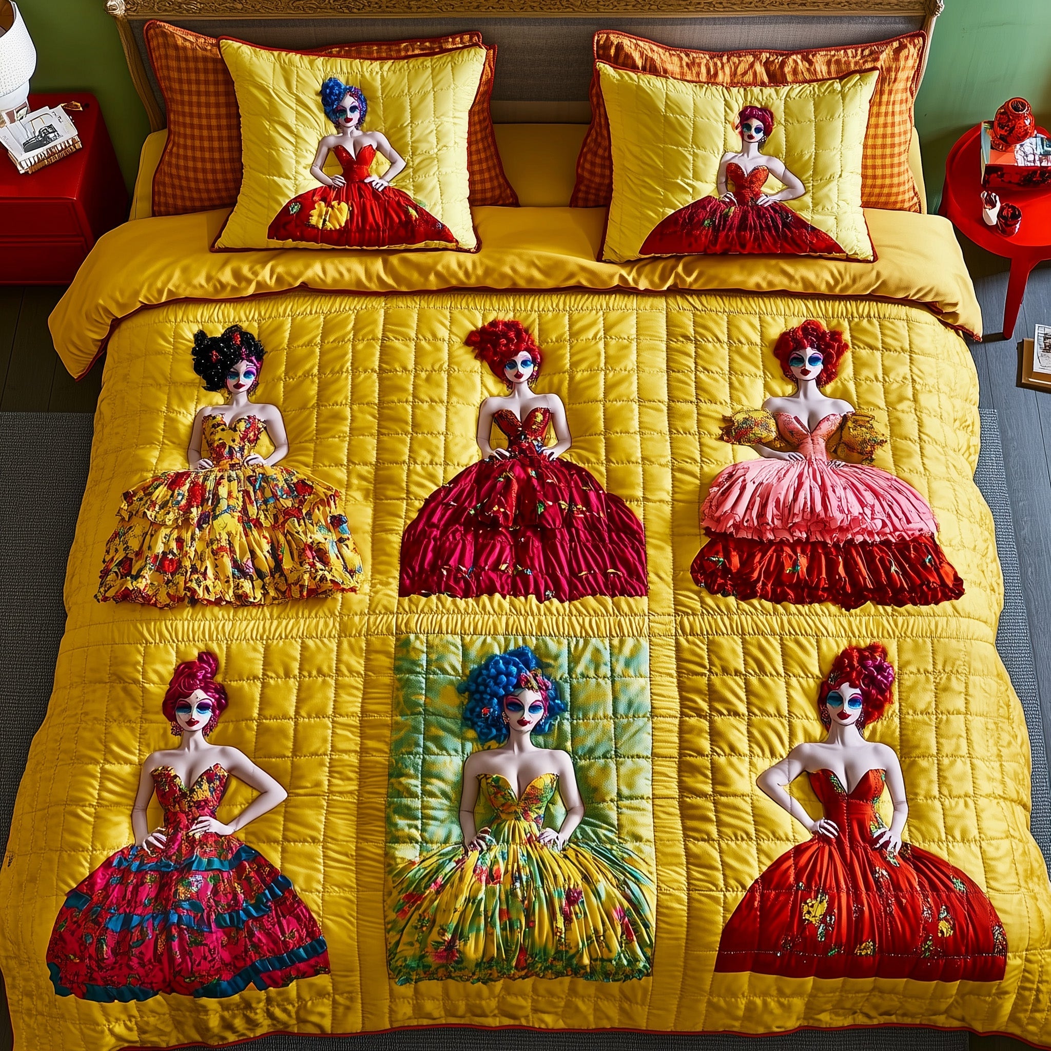 Fabulous Divas Quilted Bedding Set Duvet Cover Bedspread Meaningful Spiritual Presents