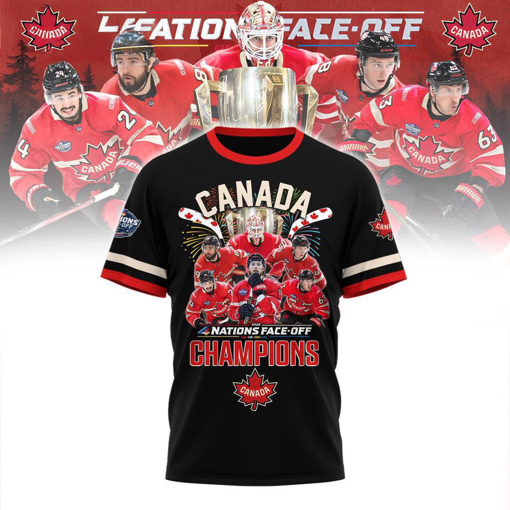 Face-Off Champions 2025 Canada Team Hockey Limited Winner Black T-Shirt Gifts For Hockey Fan